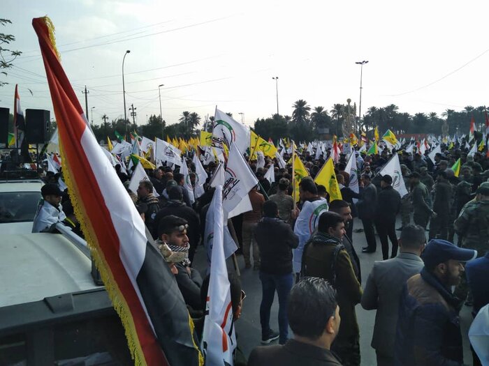 گزارش لحظه به لحظه از مراسم وداع با شهدای مقاومت در عراق