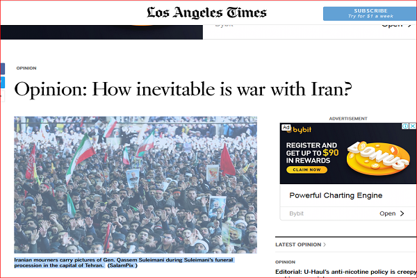 لس آنجلس تایمز: جنگ با ایران اجتناب&zwnj;ناپذیر نیست