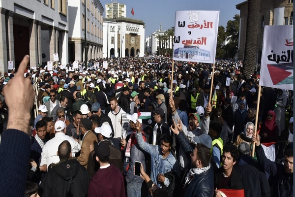 تظاهرات گسترده مراکشی&zwnj;ها علیه معامله قرن+ عکس