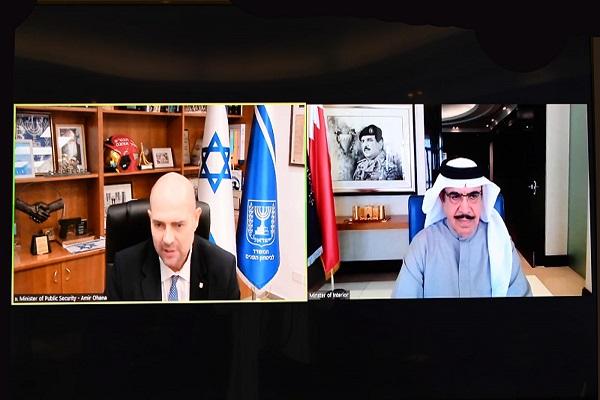 مکالمه تصویری وزیر کشور بحرین و وزیر امنیت داخلی رژیم صهیونیستی