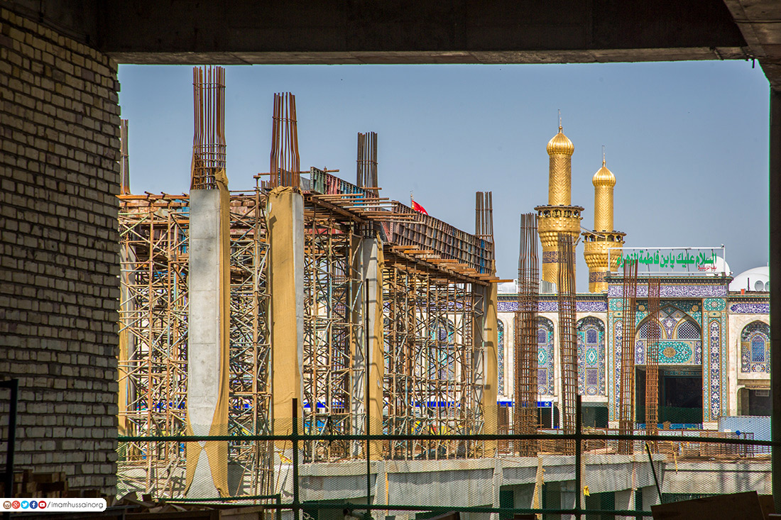 تصاویری از پیشرفت پروژه بازسازی مقام &laquo;تل زینبیه&raquo; در کربلا