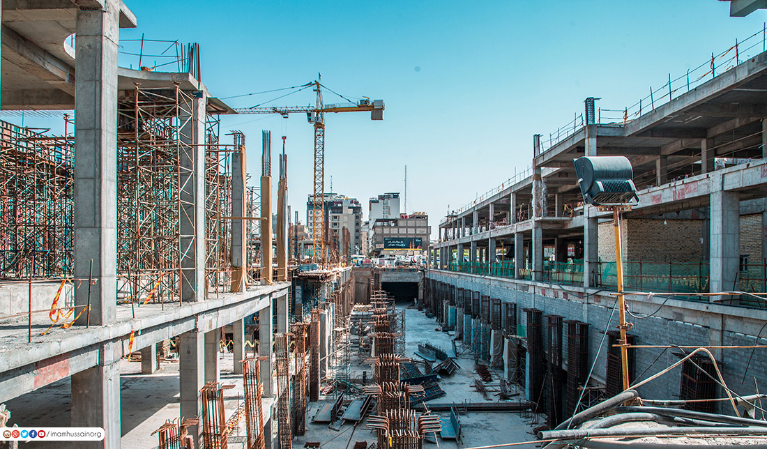تصاویری از پیشرفت پروژه بازسازی مقام &laquo;تل زینبیه&raquo; در کربلا