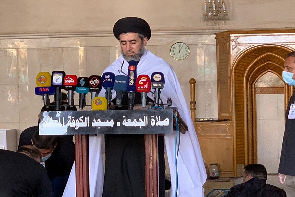 نخستین نماز جمعه در مسجد کوفه پس از چهار ماه + عکس