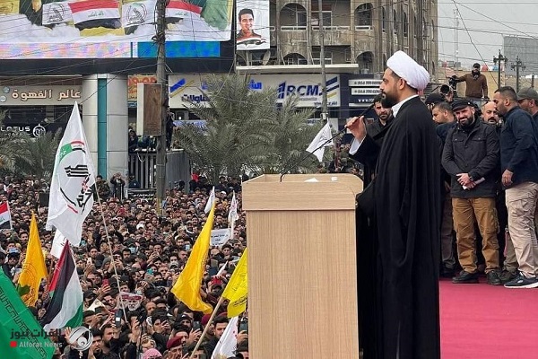 تجمع میلیونی بغداد به مناسبت سالگرد شهادت سردار سلیمانی:خونبهای این شهدا خروج کامل نظامیان اشغالگر است تجمع میلیونی بغداد به مناسبت سالگرد شهادت سردار سلیمانی:خونبهای این شهدا خروج کامل نظامیان اشغالگر است