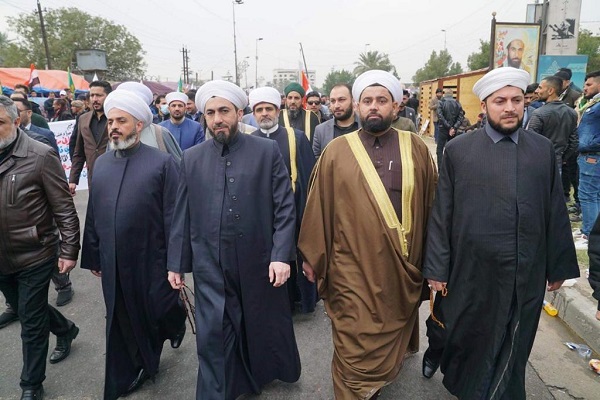 تجمع میلیونی بغداد به مناسبت سالگرد شهادت سردار سلیمانی:خونبهای این شهدا خروج کامل نظامیان اشغالگر است تجمع میلیونی بغداد به مناسبت سالگرد شهادت سردار سلیمانی:خونبهای این شهدا خروج کامل نظامیان اشغالگر است