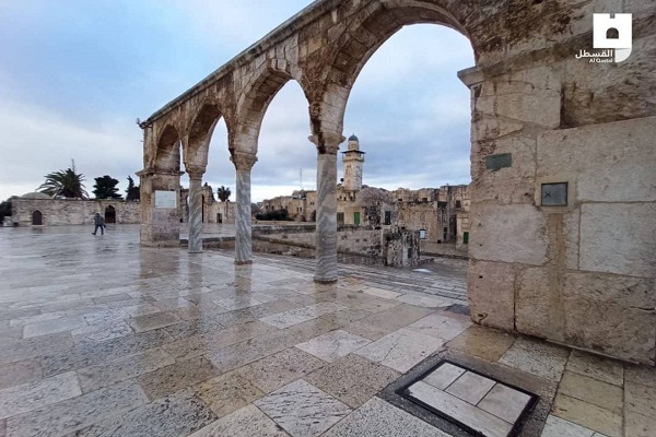 بارندگی&zwnj;ها مصلای مروانی مسجد&zwnj;الاقصی را در معرض تخریب قرار داد + فیلم