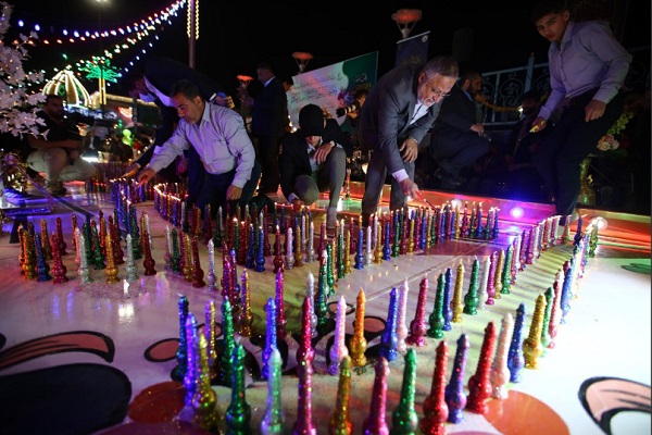 برپایی جشنواره شمع در سالروز نیمه شعبان در بین&zwnj;الحرمین + عکس