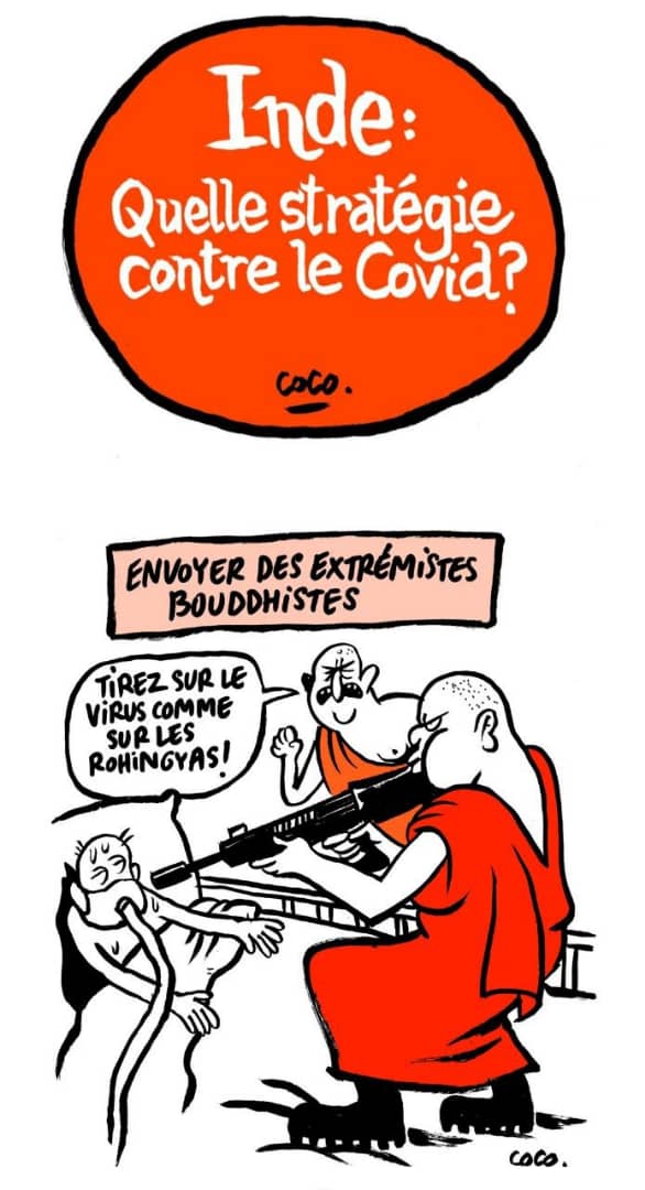 کارتون شارلی هبدو برای جلب توجه جهانیان به مسلمانان روهینگیا کارتون شارلی هبدو برای جلب توجه جهانیان به مسلمانان روهینگیا