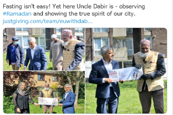 پیاده&zwnj;روی مرد 101 ساله برای کمک به قربانیان کرونا