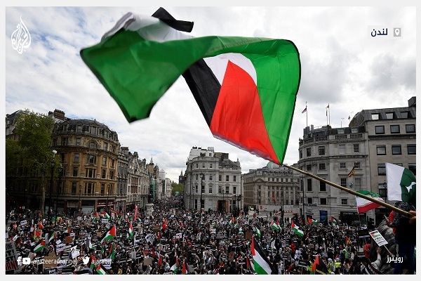 برگزاری تظاهرات در لندن در حمایت از فلسطین