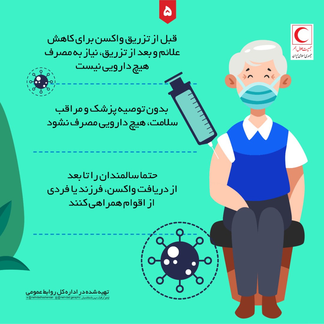نکاتی که بعد از تزریق واکسن کرونا باید بدانیم + اینفوگرافی نکاتی که بعد از تزریق واکسن کرونا باید بدانیم + اینفوگرافی