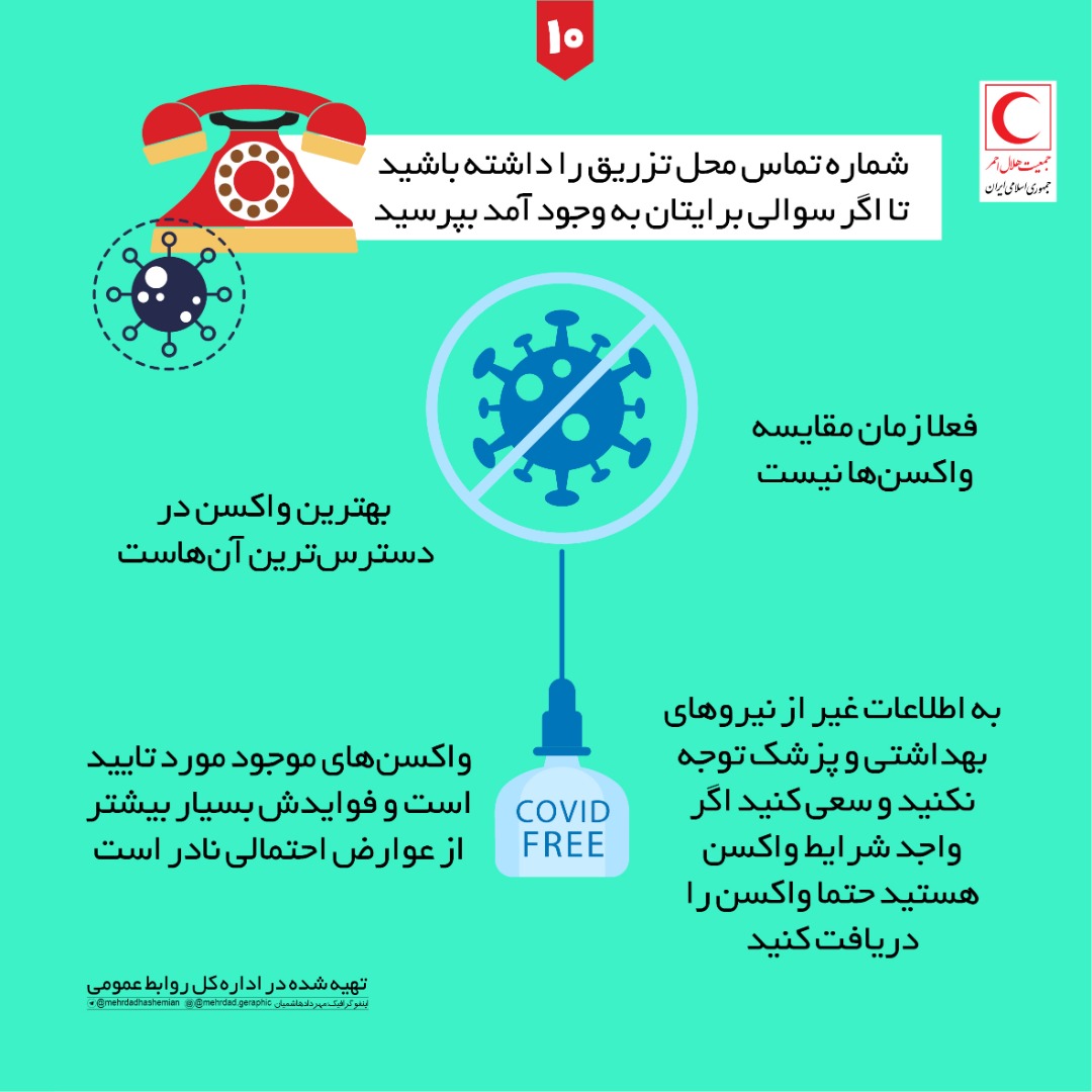 نکاتی که بعد از تزریق واکسن کرونا باید بدانیم + اینفوگرافی نکاتی که بعد از تزریق واکسن کرونا باید بدانیم + اینفوگرافی