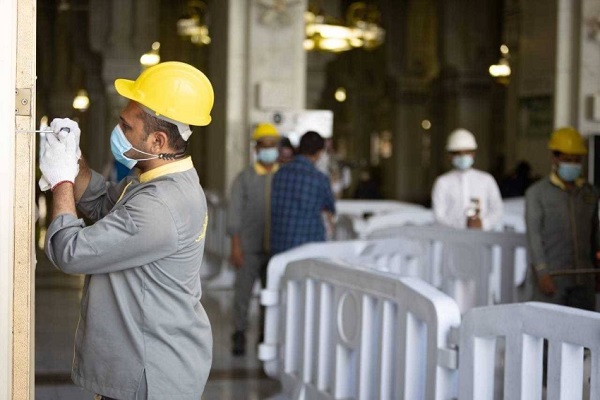 پایان عملیات آمادهسازی ورودیهای مسجد الحرام برای موسم جدید حج + عکس پایان عملیات آمادهسازی ورودیهای مسجد الحرام برای موسم جدید حج + عکس