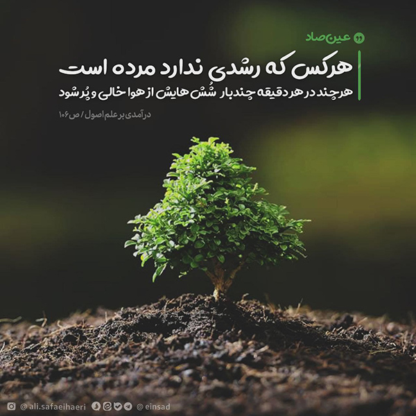 عین صاد علی صفایی حائری هر کس رشدی ندارد مرده است