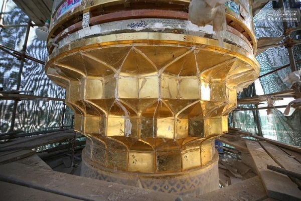 پیشرفت ۹۵ درصدی مرمت گلدسته شمالی حرم مطهر علوی+تصاویر