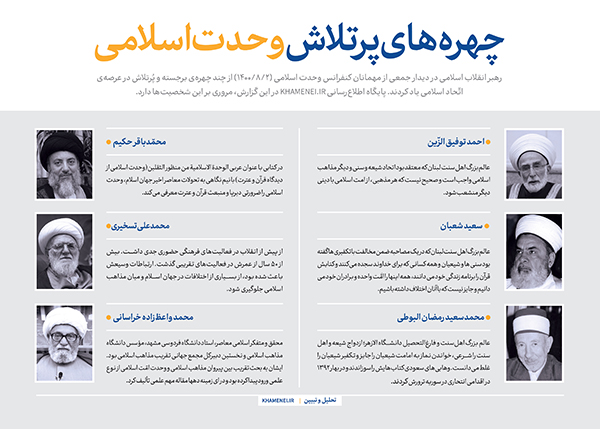 کنفرانس وحدت اسلامی رهبر انقلاب علامه حکیم آیت الله تسخیری چهره‌های پُرتلاش وحدت اسلامی