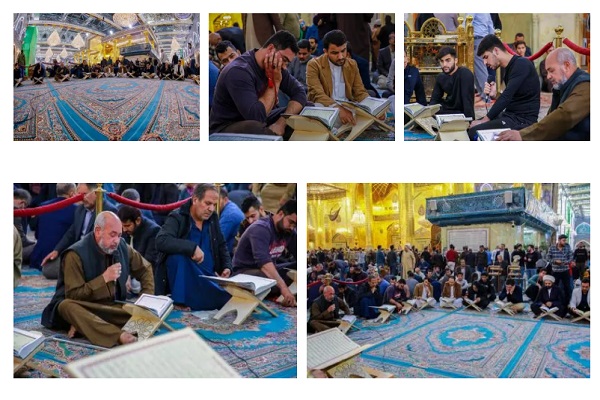 آموزش قرائت صحیح قرآن به زائران در حرم حضرت عباس (ع) +عکس