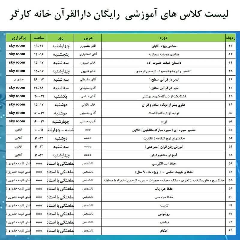 آغاز ثبت نام اینترنتی دورههای آموزشی رایگان دارالقرآن خانه کارگر در سراسر کشور آغاز ثبت نام اینترنتی دورههای آموزشی رایگان دارالقرآن خانه کارگر در سراسر کشور