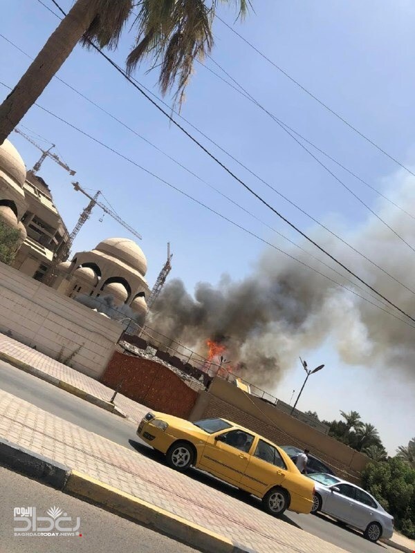 آتش&zwnj;سوزی در مسجد جامع الرحمن در بغداد + عکس