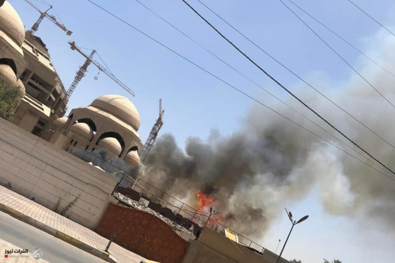 آتش&zwnj;سوزی در مسجد جامع الرحمن در بغداد + عکس