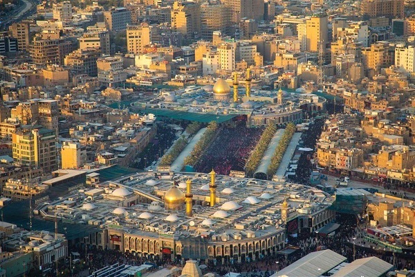 تصاویر هوایی از حال و هوای کربلا در صبح روز عاشورا