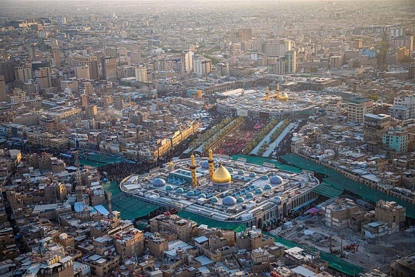 تصاویر هوایی از حال و هوای کربلا در صبح روز عاشورا