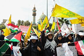 تجمع دانش‌آموزان تهرانی در حمایت از مردم مظلوم فلسطین