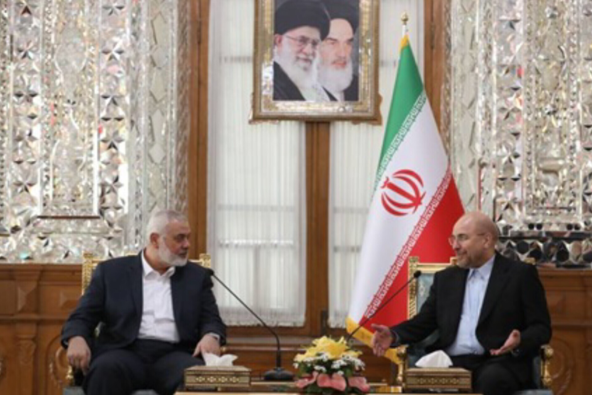 دیدار اسماعیل هنیه با رئیس مجلس