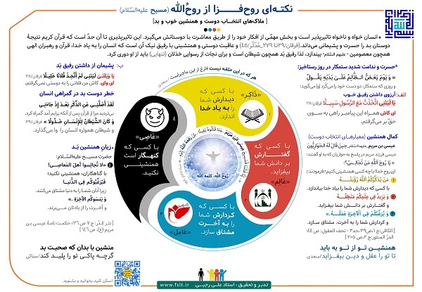 ملاک‌های انتخاب دوست و همنشین خوب و بد از منظر عیسی(ع) + اینفوگرافیک