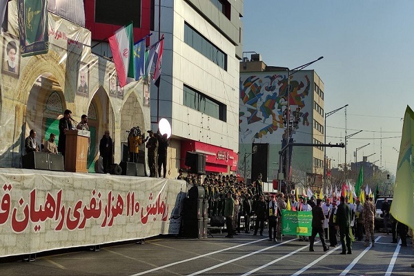 رزمایش ۱۱۰ هزار نفری راهیان قدس در تهران برگزار شد رزمایش ۱۱۰ هزار نفری راهیان قدس در تهران برگزار شد