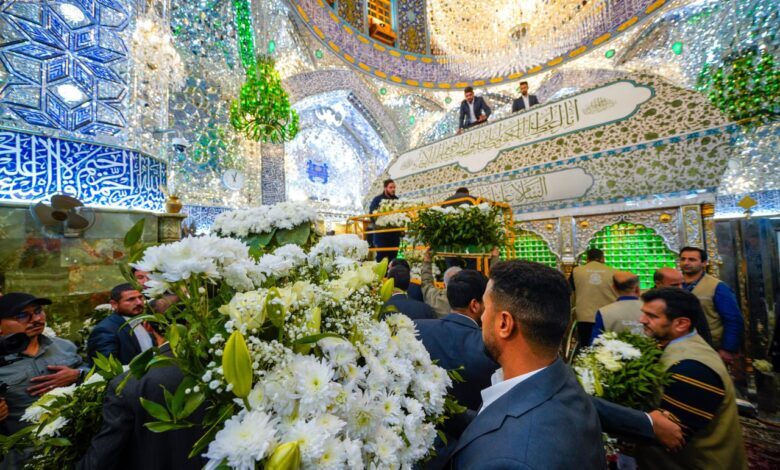 تصاویری از گل‌آرایی بارگاه علوی در آستانه 13 رجب