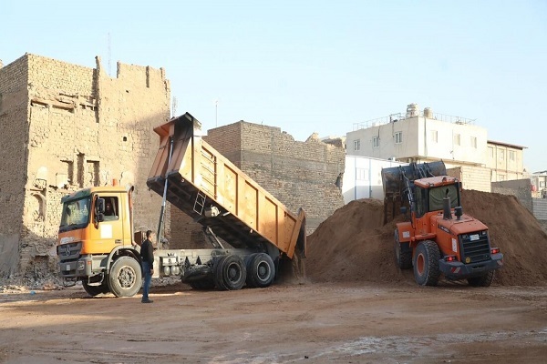 آماده سازی صحن حرم امام حسین(ع) برای مراسم عزاداری طویریج + عکس