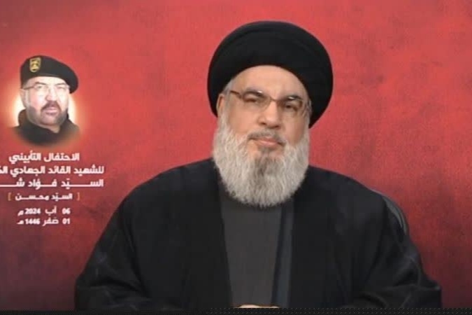 سخنرانی سید حسن نصرالله آغاز شد سخنرانی سید حسن نصرالله آغاز شد