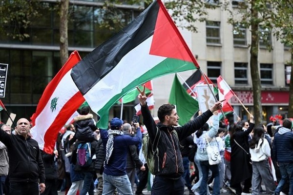 تظاهرات حمایت از فلسطین در بروکسل + عکس