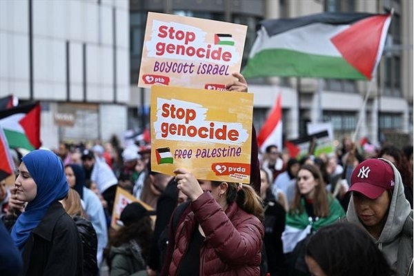 تظاهرات حمایت از فلسطین در بروکسل + عکس