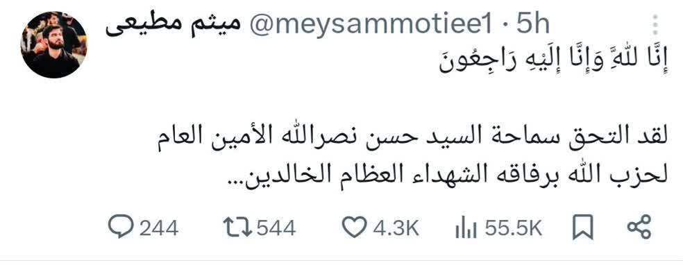 واکنش کاربران فضای مجازی به شهادت سیدمقاومت واکنش کاربران فضای مجازی به شهادت سیدمقاومت