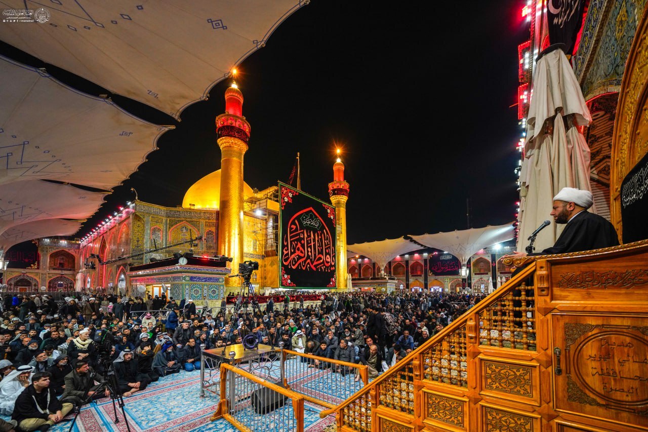 حال و هوای حرم امام علی(ع) همزمان با سالروز شهادت حضرت زهرا(س) + عکس