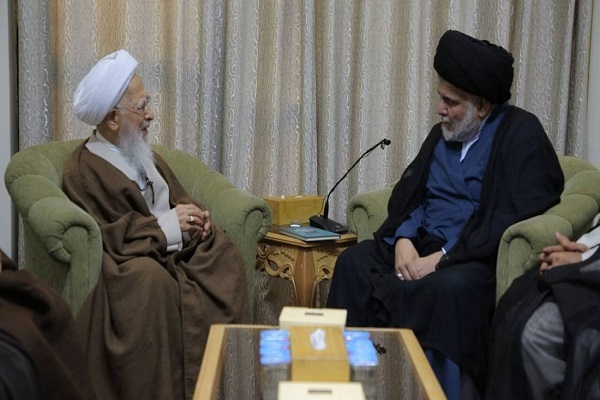 مقتدی صدر میزبان آیتالله جوادی آملی شد مقتدی صدر میزبان آیتالله جوادی آملی شد