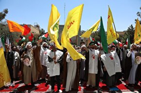 اجتماع حوزویان در محکومیت جنایات رژیم صهیونیستی