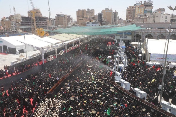 بزرگداشت دفن پیکر شهیدان کربلا + فیلم و عکس