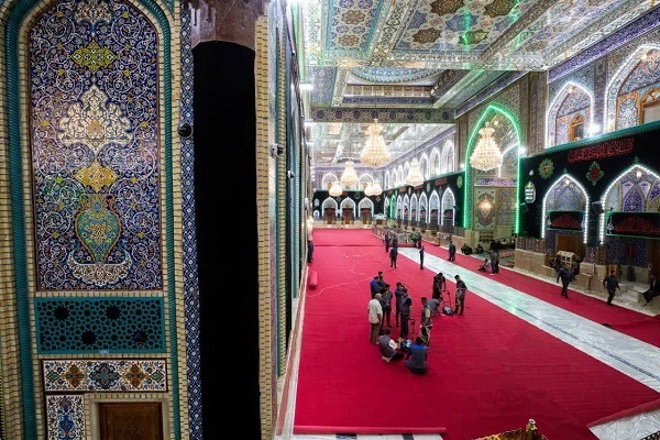 عکس | سرخ‌پوش شدن حرم حسینی در آستانه محرم