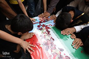 آیین تشییع پیکر شهید میثم سلگی در جمکران