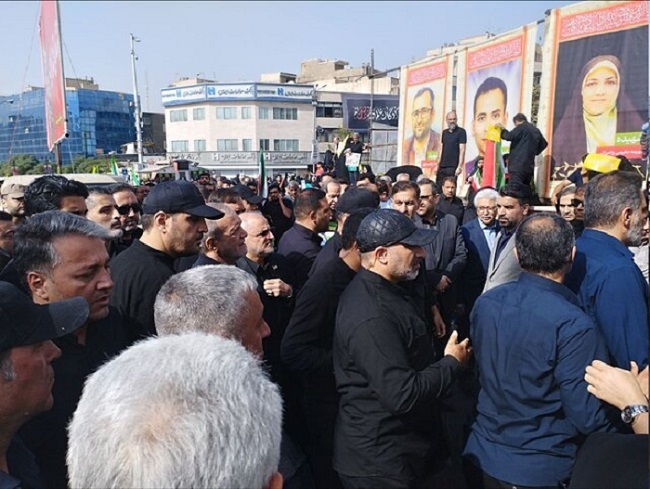 مسعود پزشکیان در مراسم تشییع پیکر مطهر «شهدای اقتدار ایران»