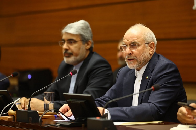 رئیس مجلس در نشست پایبندی به حقوق بین‌الملل در ژنو