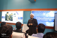 برپایی کارگاه آموزش خبرنگاری در غرفه ایکنا با حضور حجت الاسلام زائری