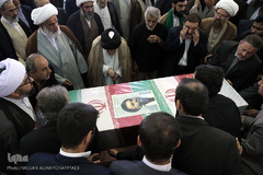 مراسم تشییع پیکر پاک مجاهد جانباز شهید حجت الاسلام سید «مهدی تقوی» از شهدای حادثه تروریستی مجلس در قم