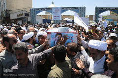 مراسم تشییع پیکر پاک مجاهد جانباز شهید حجت الاسلام سید «مهدی تقوی» از شهدای حادثه تروریستی مجلس در قم