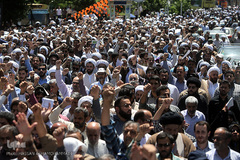 مراسم تشییع پیکر پاک مجاهد جانباز شهید حجت الاسلام سید «مهدی تقوی» از شهدای حادثه تروریستی مجلس در قم