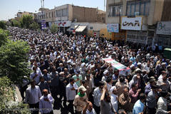 مراسم تشییع پیکر پاک مجاهد جانباز شهید حجت الاسلام سید «مهدی تقوی» از شهدای حادثه تروریستی مجلس در قم