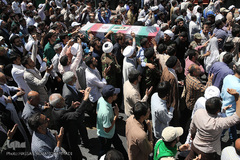 مراسم تشییع پیکر پاک مجاهد جانباز شهید حجت الاسلام سید «مهدی تقوی» از شهدای حادثه تروریستی مجلس در قم